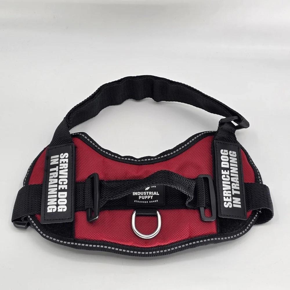 Service Dog Vest Harness Red Nylon Adjustable Straps Small Industrial Puppy
